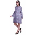 thumbnail image 3 of Moomaya Robe Longue à Manches Longues Imprimée Longueur Genou Robe d'Été Évasée, 3 of 6