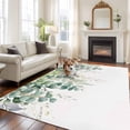 thumbnail image 3 of Teal Botanical Area Rug 6x9 FT, Non Slip Living Room Throw Carpet, Sage Green Eucalyptus Leaves Watercolor Washable Soft Large Floor Carpet Non-Shedding Rug for Bedroom Dining Room Play Room, 3 of 9