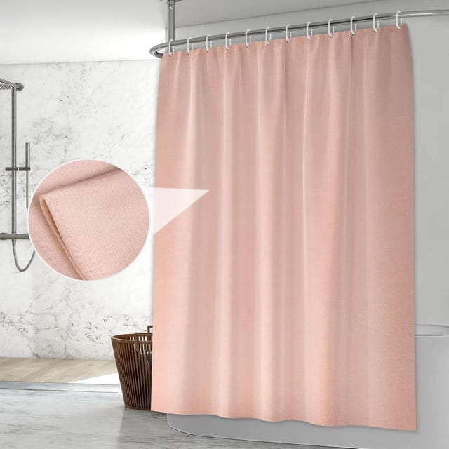 Cortina de Baño 100% Poliéster Cortina de Ducha con Membrana Impermeable Cortina para Baño Impermeable y Antimoho Cortina para Hogar Hotel Baño Rosa