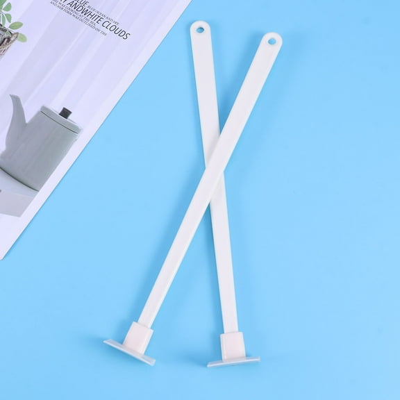 HOMOBABE 2Pcs White Long Handle Scraper Spatula for Jars and Containers