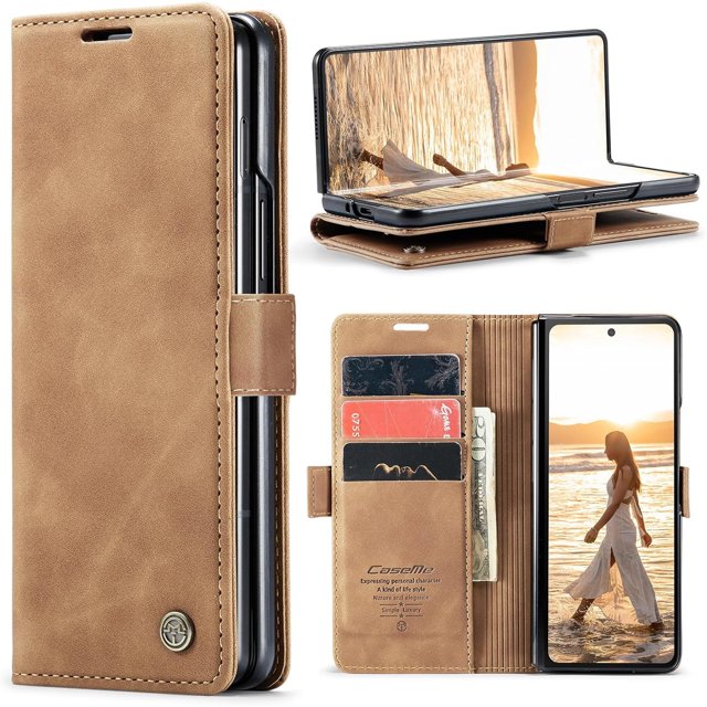 Funda para Samsung Galaxy Z Fold 6, diseño clásico, billetera de cuero, cierre magnético, funda con tapa, soporte para tarjetas, funda protectora a prueba de golpes para Samsung Galaxy Z Fold 6 5G