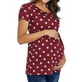 thumbnail image 3 of DYMADE Women's Short Sleeve Ruched Maternity T Shirt Top, 3 of 4