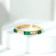 thumbnail image 5 of Rosec Jewels Stackable Green Emerald and Diamond Ring in Prong Setting (AAA Quality), 10K Yellow Gold, US 8.00, 5 of 8