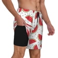 thumbnail image 2 of Yiaed Watermelon Print Mens Swim Trunks Bathing Suit Compression Liner Beach Swim Shorts Swimwear Quick Dry Zipper Pocket No-Chafing Board Short-XX-Large, 2 of 6