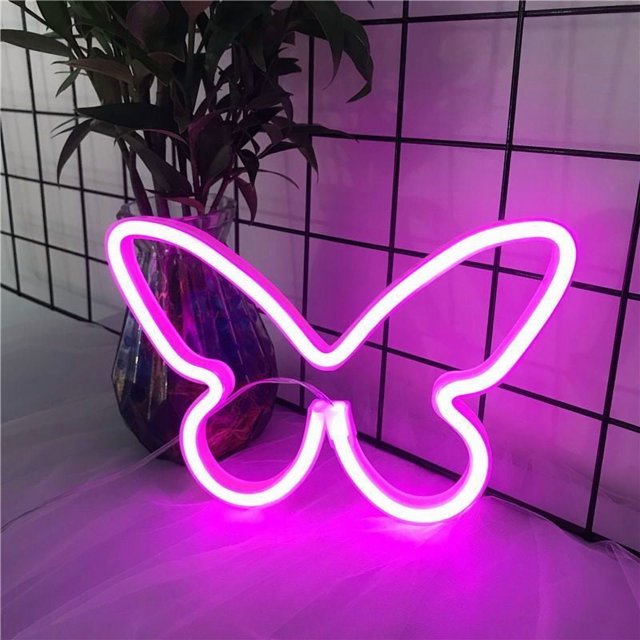 Luces de neón de mariposa, luces de modelado LED, luces decorativas navideñas, luces colgantes de ambiente para centros comerciales en el hogar, linternas pequeñas