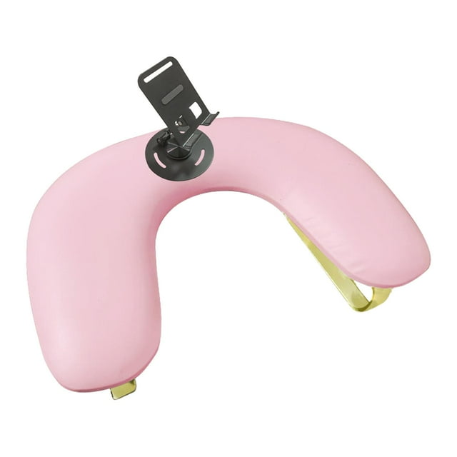 Reposabrazos para uñas con soporte para teléfono, almohada suave y lavable para uñas. Rosa