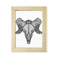 thumbnail image 1 of Largos cuernos de antílope retrato animal sketch Escritorio de madera Arte Pintura 6x8 pulgadas marco de foto foto, 1 of 4