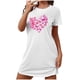 thumbnail image 2 of Camisón corto de talla grande para mujer, camisón de manga corta con estampado de pecho a la moda, camisón para mujer, 2 of 7