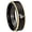 Black And Gold Step Edge, variant on Deer Gray High Polish Dome Tungsten Men Ring 10MM