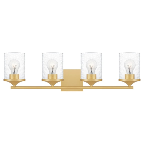 ABR8628AB Quoizel Lighting Abner - 4 Light Extra Large Bath Vanity in Transitional style - 28 Inches wide by 7.75 Inches high-Aged Brass Finish
