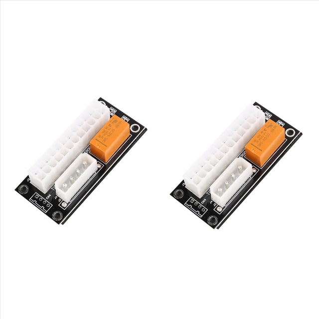 2X Adaptador de Sincronización de Fuente de Alimentación Dual PSU Add2Psu ATX 24 Pines Una Conector Síncrono Cable Vertical Minería Minero
