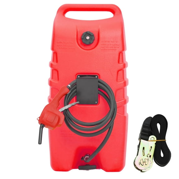 14 Gallon Portable Fuel Tank with Wheels,Gas Caddy with Manual Siphon Pump & 10FT Hose, T-Handle for Easy Carry, Included for Cars, ATVs, Boats,Red
