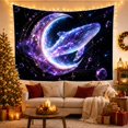 thumbnail image 3 of Cosmic Humpback Whale in a Starry Galaxy with Crystal Orbits, Dreamy Fantasy for Space Lovers, Celestial Wall Art Decor, Birthday Gift, Tapestry Wall Hanging for Bedroom and Living Room, 3 of 7