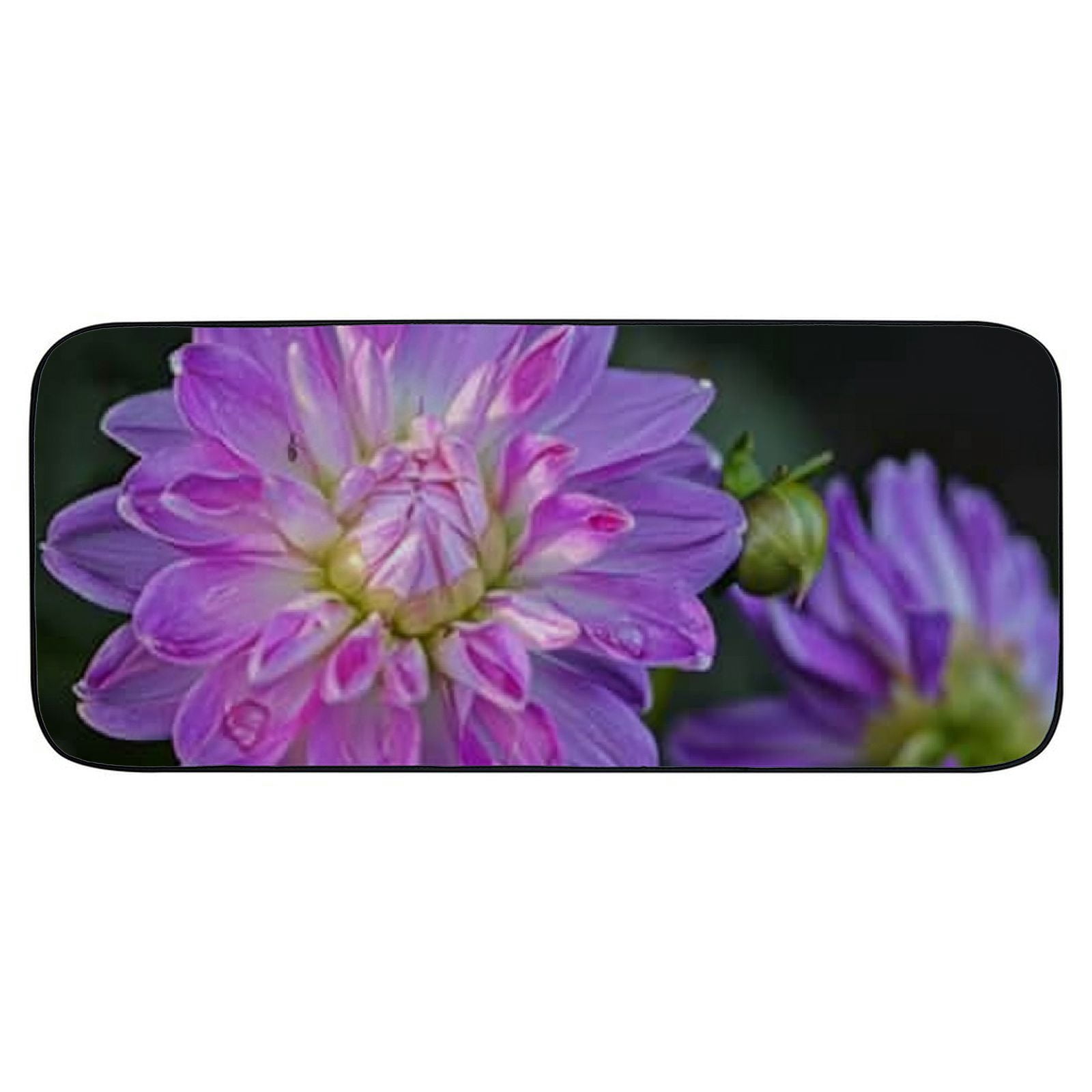 Heduofu Decorative Door Mat, Door Mat with Non-Slip Rubber Backing, Easy Cleaning, Traps Dirt, Rug for Entry, Patio, Garage  - Flower Blossom Bloom Dahlia Nature Plant 19.68*47.24 in