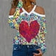 thumbnail image 1 of ICHUANYI Clearance Fashion Women Blouse Long Sleeve V Neck Hedging T-Shirts Heart Printing Casual Loose Tops(Multicolor, XXL) ICHUANYI WER2023081501121, 1 of 5