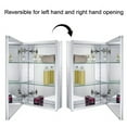 thumbnail image 3 of Fundin Aluminum Medicine Cabinet with Beveled Edge Double Sided Mirror Door, Recess Mount Only, 15 x 24 Inch, 3 of 6