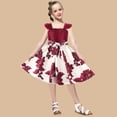 thumbnail image 6 of Baby Girl Dress Fly Sleeve Floral Prints Princess Dress Dance Party Dresses Clothes Summer Dress,Size 4 Years-5 Years, 6 of 9