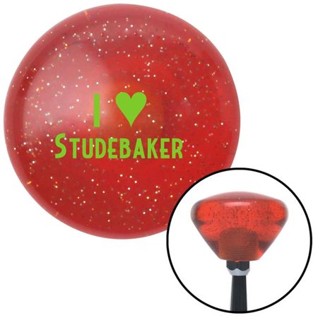 American Shifter 177992 Green I Love Studebaker Orange Retro Metal Flake Shift Knob with M16 x 1.5 Insert Brody