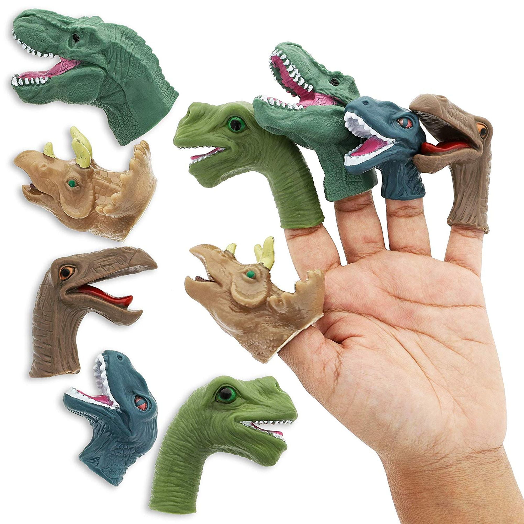 Juvale 10-Pack Kids Finger Dinosaur Puppets Toys, 5 Assorted Designs - Walmart.com - Walmart.com