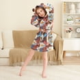 thumbnail image 3 of FORMRS Niños Bathrobe Unisex Hooded Robe Soft Plush Pajamas Sleepwear, Size 2-3T, Vibrant Floral, 3 of 7