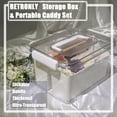 thumbnail image 6 of RETRONLY Clear Craft Box with Handle - Stack & Carry Storage Containers, Storage Bins with Dividers, Plastic Portable Storage Box with Art Caddy Organizer, 6 of 6