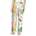 thumbnail image 3 of Disketp Cute Baby Dinosaurs Print Women'S Comfy Pajama Pants Casual Drawstring Palazzo Lounge Wide Leg Pants, 3 of 9