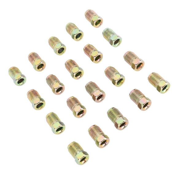 Brake Line Invert Flare Fittings, High Durability Wide Application 20 Pcs Brake Line Nuts Fittings 10 X 1 Mm for 3/16 Inch Brake Line Tube