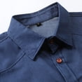 thumbnail image 4 of LIIPEE Men Shirts Casual Loose Fit Solid Color Long Sleeve Lapel Denim Shirt With Pockets Male Button Up Fashion Tops Comfortable Breathable Soft Daily Shirts,Blue,L, 4 of 9