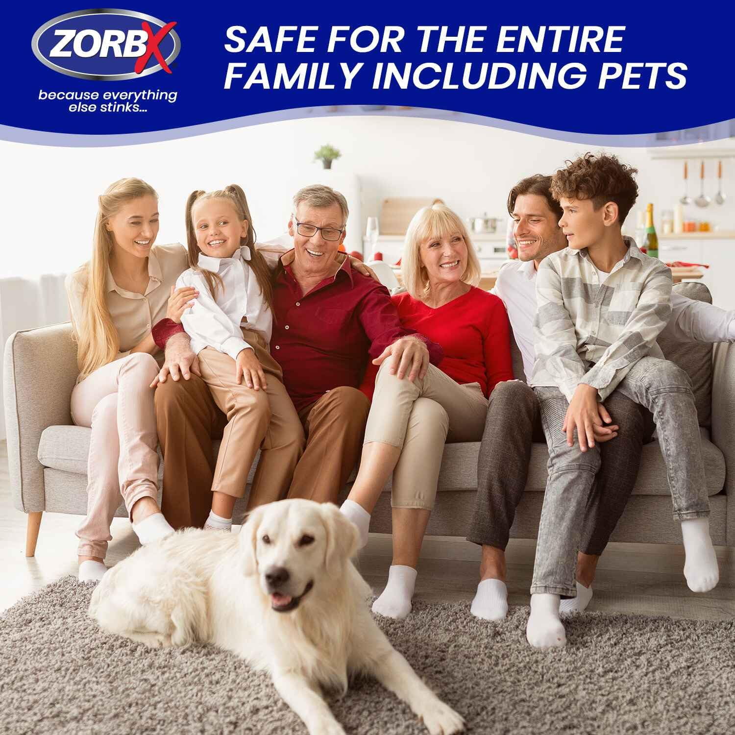 ZORBX Unscented Odor Eliminator Spray for Hospitals & Healthcare – Dog, Cat, Car & Carpet Deodorizer (16oz + 64oz)