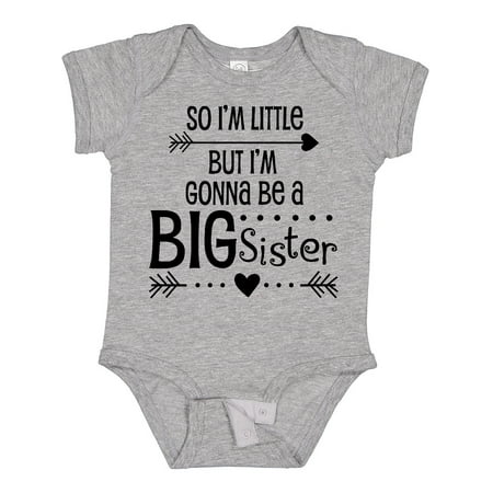 

Inktastic So I m Little but I m Gonna Be a Big Sister Gift Baby Girl Bodysuit