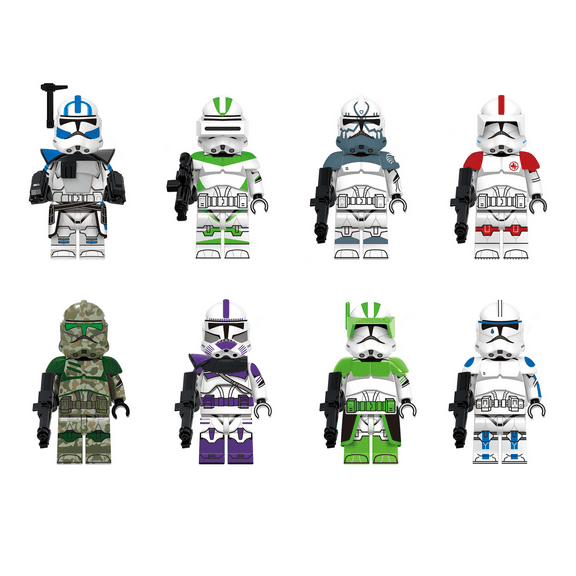 Clone Wars Clone Trooper Minifigures Building Blocks Toys Set Collectible Gifts- 8 PCS