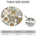 thumbnail image 6 of Elastic Hem Round Tablecloth Bohemian Style, Floral Design for Tables 52-56 Inches, Vibrant Cover for Patio Dining Decor, 6 of 7