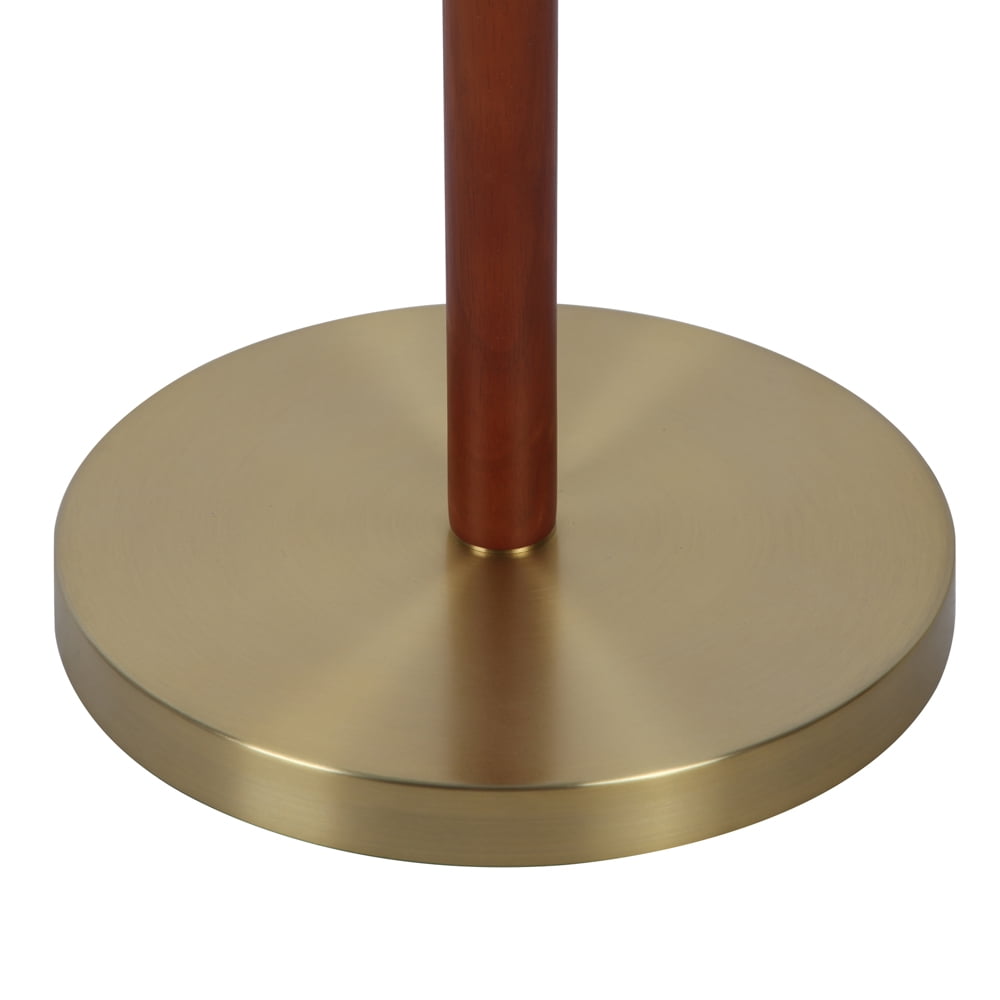 Simplee Adesso Wood and Brass 58"H Walnut Finish Floor Lamp with Pull Chain, Transitional, Adult Use