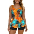 thumbnail image 2 of Jsaierl 2 Piece Tankini Swimsuits for Women Tummy Control Casual Boho Print Push Up Swimwear Full Coverage Modest Beachwear with Swim Shorts Tankini Bathing Suits S-2XL, 2 of 9