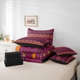 thumbnail image 6 of Homewish Boho Aztec 7-Piece Bedding Comforter Set,Western Cowboy Dreamcatcher King Bedding Sets,Deeppurple Orange Bed Sheets For Adult,Microfiber Bedroom Decor Reversible, 6 of 8