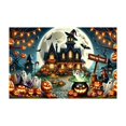 thumbnail image 4 of qiangxu , Tapis de Porte d'Halloween Citrouille Fantôme Effrayant Tapis d'Entrée Effrayant Antidérapant en Caoutchouc Tapis de Porte Durable et Facile à Nettoyer Tapis de Salon Vert 31.5*11.83 Pieds', 4 of 6