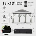 thumbnail image 5 of Bezseller 13x13 Pop up Gazebo, Outdoor Waterproof Gazebo Tent for Outdoors, Dark Gray, 5 of 12