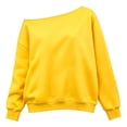 thumbnail image 5 of Women’s Casual Off Shoulder Sweatshirt Long Sleeve Loose Solid Long Sleeve Lightweight Tops Y2k Pullovers, 5 of 7