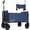 Dark Blue, variant on All-in-One Convertible Folding Wagon Cart with Bench Seat and Dog Leash, Heavy Duty Utility Trolley with All Terrain Wheels, Lightweight Shopping Cart for Beach, Garden, Camping, Sport, Purple