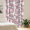 thumbnail image 2 of Ambesonne Floral Inspiration Curtains, Roses on Stripes, Pair of 28"x95", Pastel Pink White Black, 2 of 5
