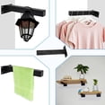 thumbnail image 5 of 4PCS Metal Shelf Brackets Wall Shelf Brackets Wall Shelf Brackets Retro Wall Shelf Bracket T Shape 20cm Floating Shelf Bracket Black Floating Shelf Brackets with Screws, 5 of 5