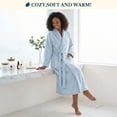 thumbnail image 5 of PAVILIA Womens Fleece Robe with Satin Trim, Plush Soft Long Spa Bathrobe, Cozy Shawl Collar Housecoat with Pockets (S/M, Light Blue), 5 of 9
