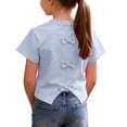 thumbnail image 1 of Zpanxa T-Shirts pour Tout-Petites Filles Unis à Bord Festonné Manches Courtes Col Rond Haut Décontracté en Coton 8 Ans, 1 of 7