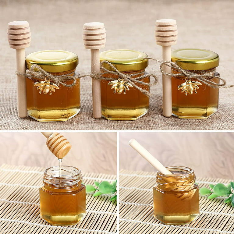 Small Glass Jars with Lids, 1.5 oz Mini Jam Jars, Small Honey Jars