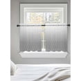 thumbnail image 5 of Gray Ombre Tier Curtains 36 Inch Length,Sheer Curtains for Bedroom Living Room Window Modern Geometric Abstract Rhombus Striped Rod Pocket Drapes Kitchen Curtains Small Half Window 27.5"x36" 2 Panels, 5 of 6