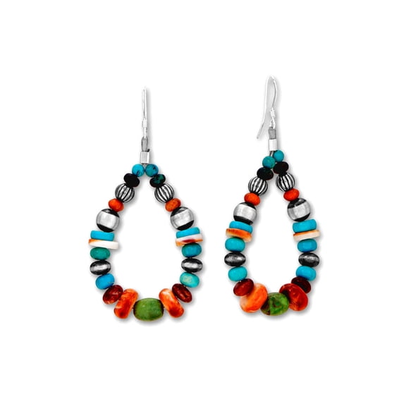 925 Sterling Silver Multi Stone Pear Drop Earrings French Wire Created Using Graduated Stones Dangle Earring for Women