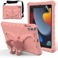 thumbnail image 1 of KOMI Kids Case for iPad 9th 8th 7th Gen/iPad Pro 10.5/iPad Air 3rd Gen - Screen Protector Included - Butterfly Kickstand - Child Friendly EVA Foam Shockproof Cover Case with Shoulder Strap, Pink Beige, 1 of 5