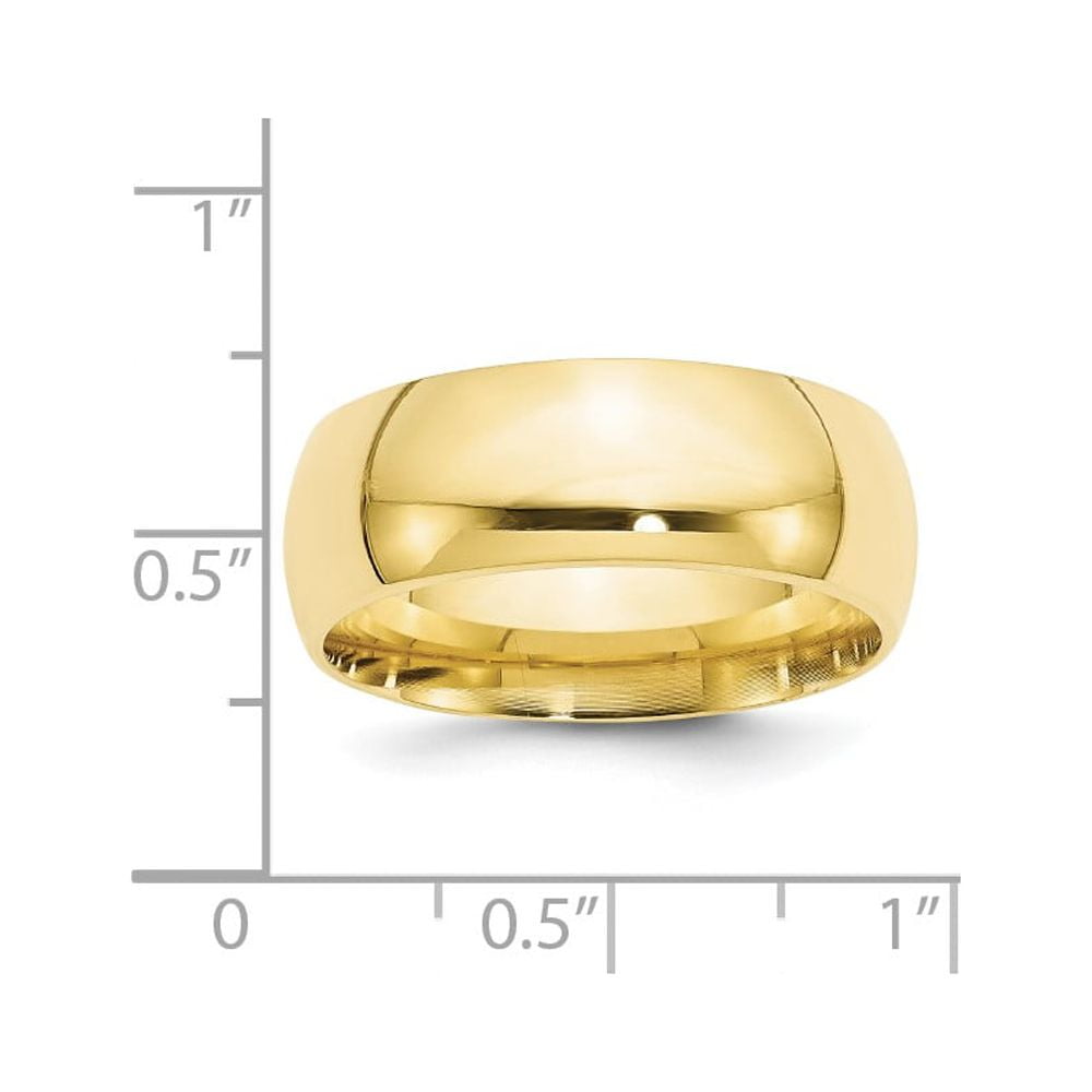 Primal Gold 10 Karat Yellow Gold 8mm Standard Comfort Fit Band Size 8.5