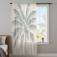 thumbnail image 4 of Summer Palm Trees Sheer Curtains 54 Inches Long, Tropical Plants Vintage Wood Grain Light Filering Curtains, Breathable Simi Curtain Privacy Drapes for Kitchen Bathroom Small Window Treatment, 4 of 9