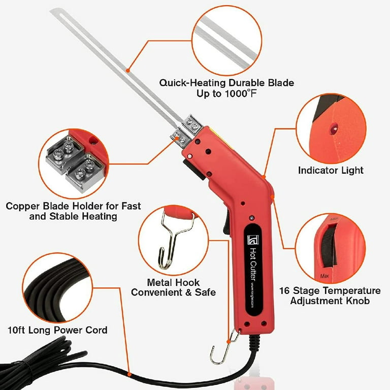 ROMECH Foam Cutter Pro Electric Hot Knife, 100W Styrofoam Cutting Tool Kit-  with Heavy-duty Case Blades & Accessories RM-008 (100W)